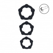 Набор из 3 эрекционных колец Beaded Silicone Cockring Set - Shots Media BV - в Уфе купить с доставкой