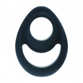 Черное эрекционное кольцо Double Ergo Silicone Cockring - Shots Media BV - в Уфе купить с доставкой