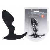 Черная анальная пробка для массажа простаты Double Ripple Silicone Prostate Massager - Shots Media BV - в Уфе купить с доставкой