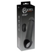 Черная вибронасадка для пениса с хомутом для мошонки и пультом ДУ Remote Controlled Penis Extension - Orion - в Уфе купить с доставкой