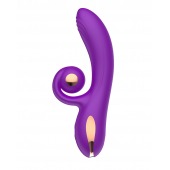Фиолетовый вибратор-кролик с функцией вращения ствола - Secwell