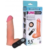 Фаллическая насадка Харнесс UNICOCK 5,5  с вибрацией - 17 см. - LOVETOY (А-Полимер) - купить с доставкой в Уфе