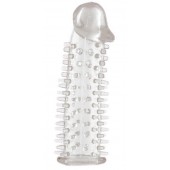 Прозрачная насадка на половой член с закрытой головкой и шипами - 12,5 см. - Toyfa Basic - в Уфе купить с доставкой