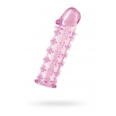 Гелевая розовая насадка на фаллос с шипами - 12 см. - Toyfa Basic - в Уфе купить с доставкой
