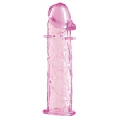 Гладкая розовая насадка с усиками под головкой - 12,5 см. - Toyfa Basic - в Уфе купить с доставкой