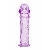 Гладкая фиолетовая насадка с усиками под головкой - 12,5 см. - Toyfa Basic - в Уфе купить с доставкой