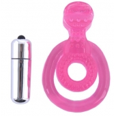 Розовая вибронасадка со стимулятор клитора   Язычок - Toyfa Basic - в Уфе купить с доставкой