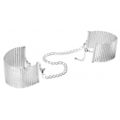 Серебристые наручники-браслеты Desir Metallique Handcuffs - Bijoux Indiscrets - купить с доставкой в Уфе