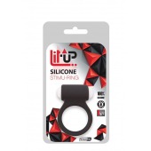 Чёрное эрекционное виброкольцо LIT-UP SILICONE STIMU RING 3 BLACK - Dream Toys - в Уфе купить с доставкой