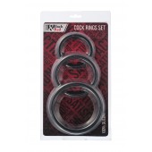 Набор из 3 чёрных эрекционных колец - ToyFa - в Уфе купить с доставкой