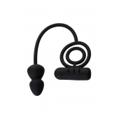 Чёрное эрекционное кольцо с вибропулькой и анальным хвостом - Erotist Adult Toys - в Уфе купить с доставкой