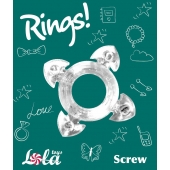 Прозрачное эрекционное кольцо Rings Screw - Lola Games - в Уфе купить с доставкой