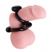 Двойное эрекционное кольцо Dual Stretch To Fit Cock and Ball Ring - XR Brands - в Уфе купить с доставкой
