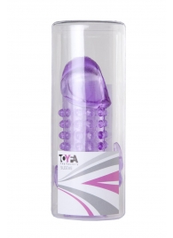 Закрытая фиолетовая насадка с 2 отростками - 13 см. - Toyfa Basic - в Уфе купить с доставкой