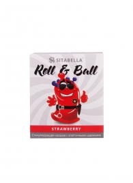 Стимулирующий презерватив-насадка Roll   Ball Strawberry - Sitabella - купить с доставкой в Уфе