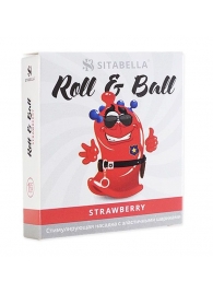 Стимулирующий презерватив-насадка Roll   Ball Strawberry - Sitabella - купить с доставкой в Уфе