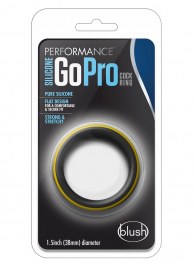 Черно-желтое силиконовое эрекционное кольцо Silicone Go Pro Cock Ring - Blush Novelties - в Уфе купить с доставкой