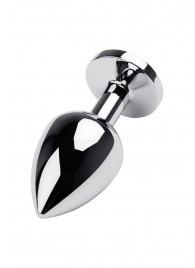 Серебристая коническая анальная пробка с красным кристаллом - 8 см. - ToyFa - купить с доставкой в Уфе