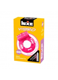 Розовое эрекционное виброкольцо Luxe VIBRO  Ужас Альпиниста  + презерватив - Luxe - в Уфе купить с доставкой