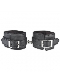 Черные фиксаторы для ног на цепи с мехом внутри - Lux Fetish - купить с доставкой в Уфе