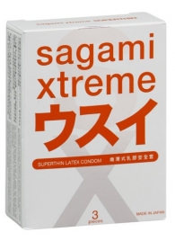 Ультратонкие презервативы Sagami Xtreme SUPERTHIN - 3 шт. - Sagami - купить с доставкой в Уфе