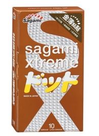 Презервативы Sagami Xtreme FEEL UP с точечной текстурой и линиями прилегания - 10 шт. - Sagami - купить с доставкой в Уфе