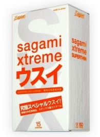 Ультратонкие презервативы Sagami Xtreme SUPERTHIN - 15 шт. - Sagami - купить с доставкой в Уфе