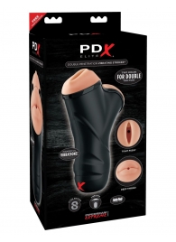 Мастурбатор в колбе с двумя тоннелями Double Penetration Vibrating Stroker - Pipedream - в Уфе купить с доставкой