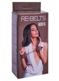 Коричневые кожаные наручники Maya - Rebelts - купить с доставкой в Уфе