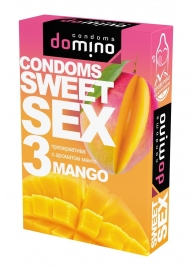 Презервативы для орального секса DOMINO Sweet Sex с ароматом манго - 3 шт. - Domino - купить с доставкой в Уфе