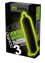 Презервативы DOMINO Neon Green со светящимся в темноте кончиком - 3 шт. - Domino - купить с доставкой в Уфе