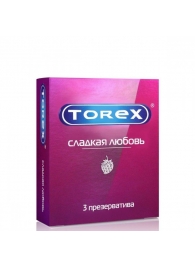 Презервативы Torex  Сладкая любовь  с ароматом клубники - 3 шт. - Torex - купить с доставкой в Уфе