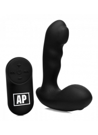 Черный стимулятор простаты Alpha-Pro 7X P-Milker Silicone Prostate Stimulator with Milking Bead - XR Brands - в Уфе купить с доставкой