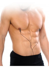 Черные электрические зажимы для сосков Shock Therapy Nipple Clamps - Pipedream - купить с доставкой в Уфе