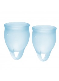 Набор голубых менструальных чаш Feel confident Menstrual Cup - Satisfyer - купить с доставкой в Уфе