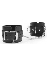 Черные наручники с металлическими застежками и цепочкой - Notabu - купить с доставкой в Уфе