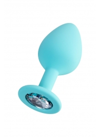 Мятная анальная втулка Brilliant с прозрачным кристаллом - 8 см. - ToyFa - купить с доставкой в Уфе Мятная анальная втулка Brilliant с прозрачным кристаллом - 8 см. - ToyFa - купить с доставкой в Уфе