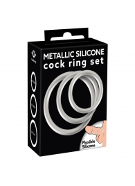 Набор из 3 эрекционных колец под металл Metallic Silicone Cock Ring Set - Orion - в Уфе купить с доставкой