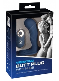 Синий вибростимулятор простаты Vibrating Butt Plug - 11,7 см. - Orion - в Уфе купить с доставкой