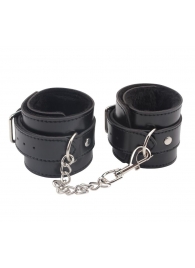 Черные оковы на ноги Obey Me Leather Ankle Cuffs - Chisa - купить с доставкой в Уфе