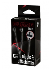 Черные зажимы на соски и клитор на цепочке DELUXE NIPPLE   CLIT CLAMPS - Dream Toys - купить с доставкой в Уфе