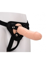 Черные трусики с телесной насадкой STRAP ON REAL DILDO - 21 см. - Dream Toys - купить с доставкой в Уфе