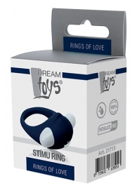 Гладкое синее эрекционное виброкольцо STIMU RING - Dream Toys - в Уфе купить с доставкой