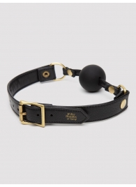 Черный кляп-шар Bound to You Faux Leather Ball Gag - Fifty Shades of Grey - купить с доставкой в Уфе