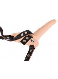 Телесный поясной страпон с вибрацией Vibrating Strap-On - 15,7 см. - Orion - купить с доставкой в Уфе