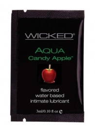 Лубрикант с ароматом сахарного яблока WICKED AQUA Candy Apple - 3 мл. - Wicked - купить с доставкой в Уфе