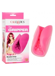 Розовый рельефный мастурбатор Beaded Grip - California Exotic Novelties - в Уфе купить с доставкой