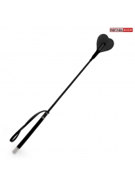 Черный стек с наконечником-сердечком - 54 см. - Notabu - купить с доставкой в Уфе