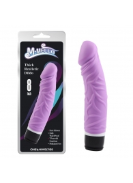 Фиолетовый вибратор-реалистик Thick Realistic Dildo - 19,5 см. - Chisa