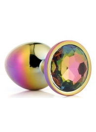 Голографическая анальная втулка с радужным кристаллом - 7,1 см. - Dream Toys - купить с доставкой в Уфе
